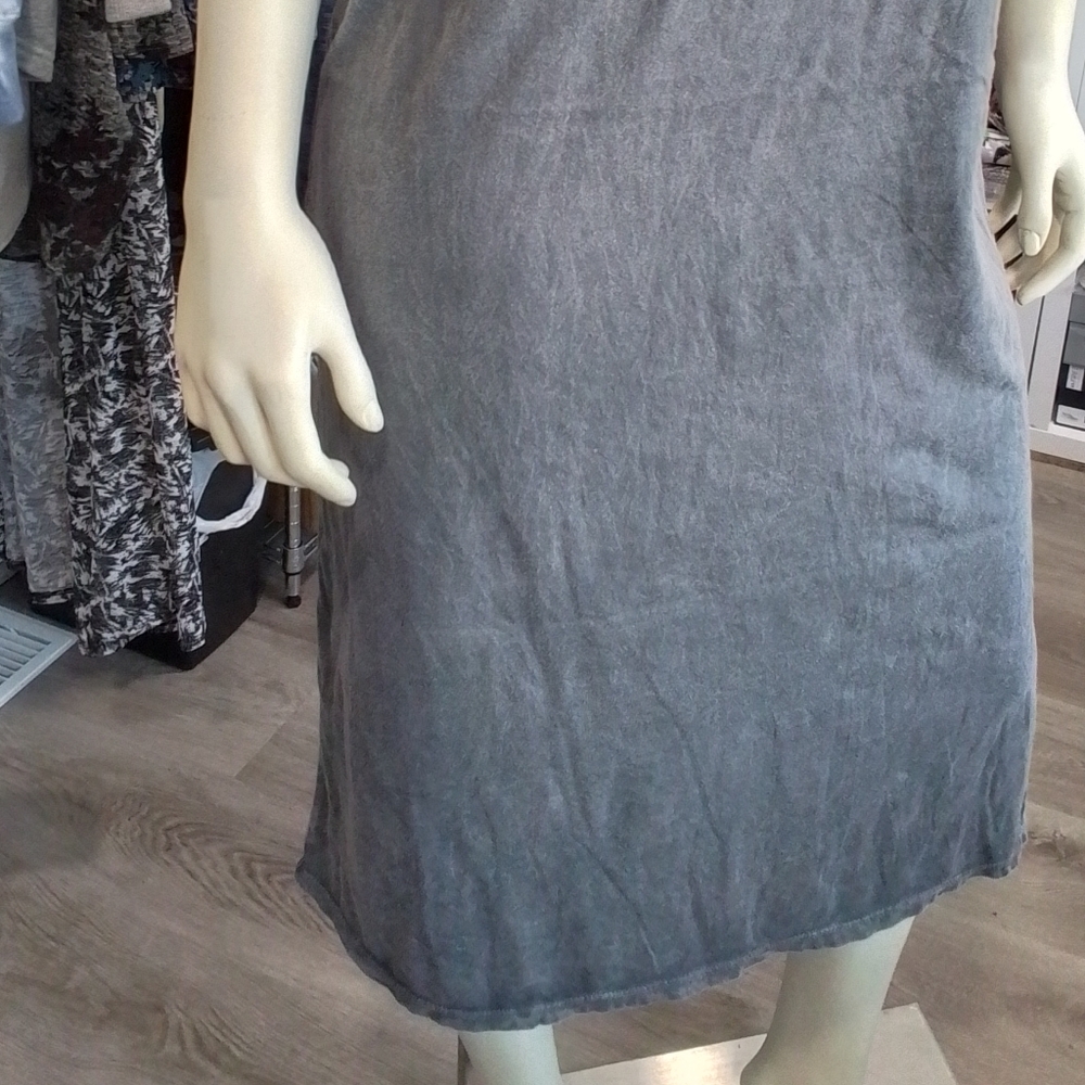 NEW Mineral Wash Gray Tank Sleeveless Shirt Dress - Picture 9 of 17